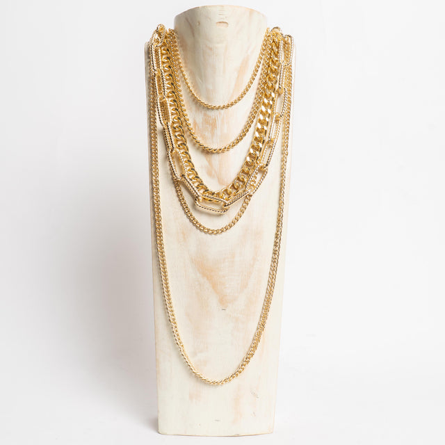 W by Whitemood-Collana catene 6 giri - gold