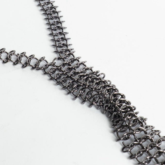 W by Whitemood-Collana cravatta in maglia - Nero