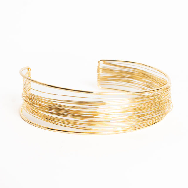 W by Whitemood-Collana rigida multifilo - gold