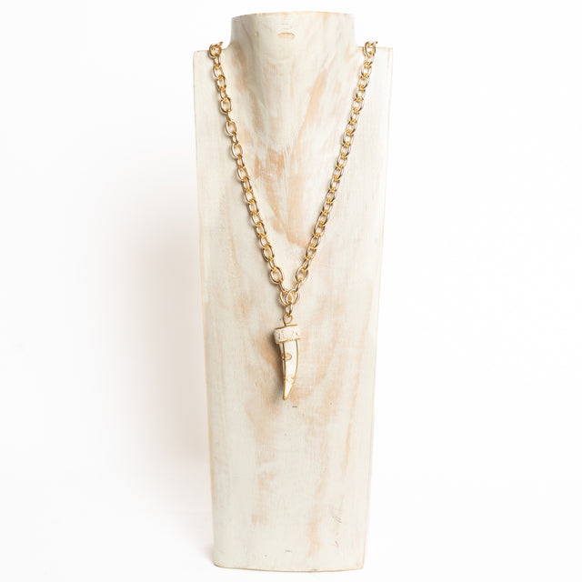 W by Whitemood-Collana corno sabbiato - gold/avorio