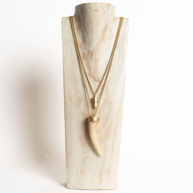 W by Whitemood-Collana doppiofilo con corno - avorio