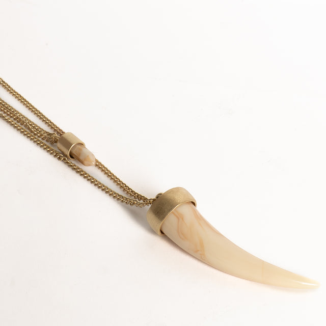 W by Whitemood-Collana doppiofilo con corno - avorio