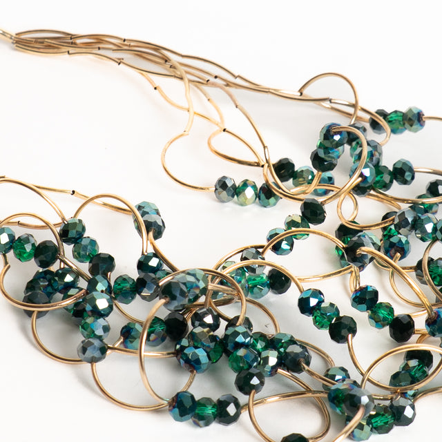 W by Whitemood-Collana multifilo con pietre - verde smeraldo