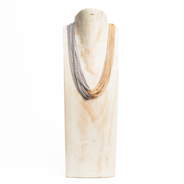 W by Whitemood-Collana multifilo nodo - gold/silver