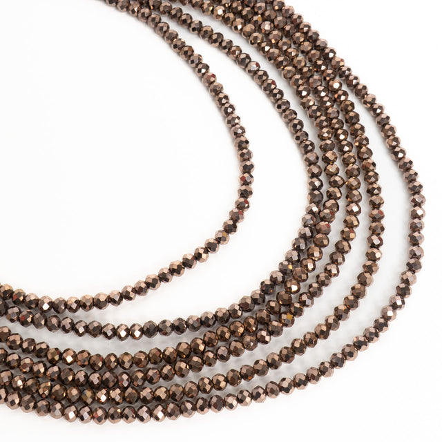 W by Whitemood-Collana multifilo con perline - gold/brown