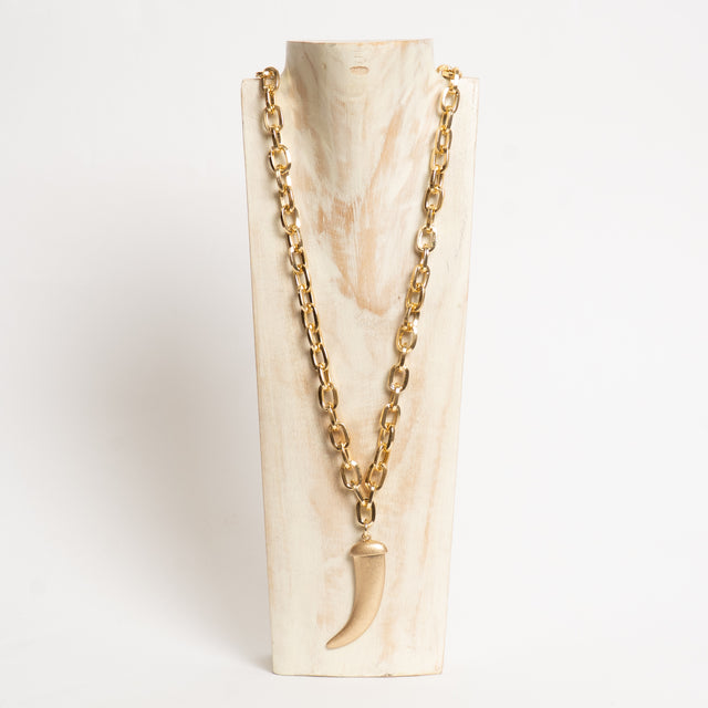 W by Whitemood-Collana catena con corno - gold