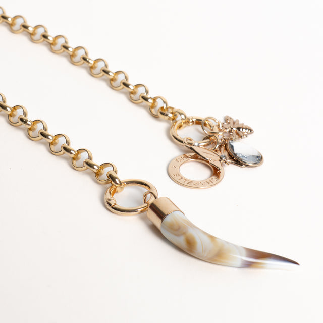 W by Whitemood-Collana doppio giro corno e pendenti - gold