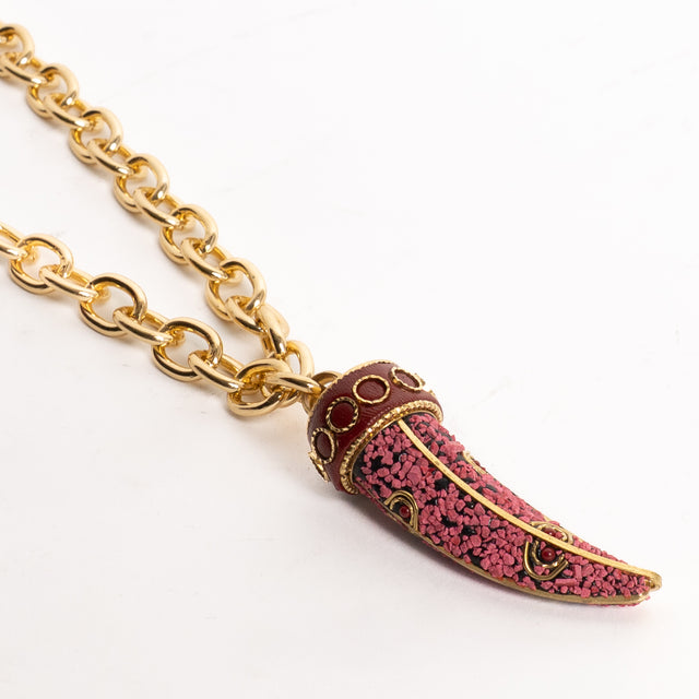 W by Whitemood-Collana corno sabbiato - fucsia