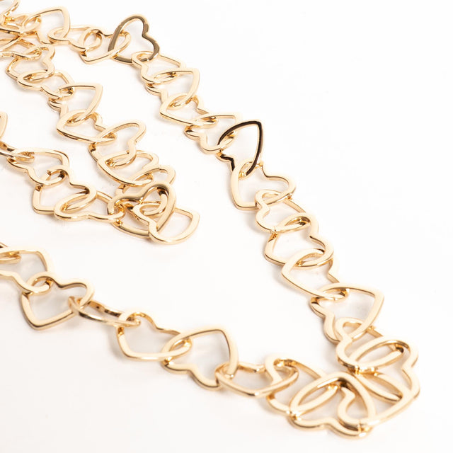 W by Whitemood-Collana catena multifilo cuori - gold