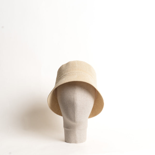 W by Whitemood-Bucket hat in rafia intrecciata - sand