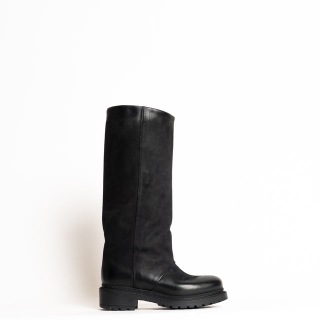 Whitemood-Stivale in pelle - nero