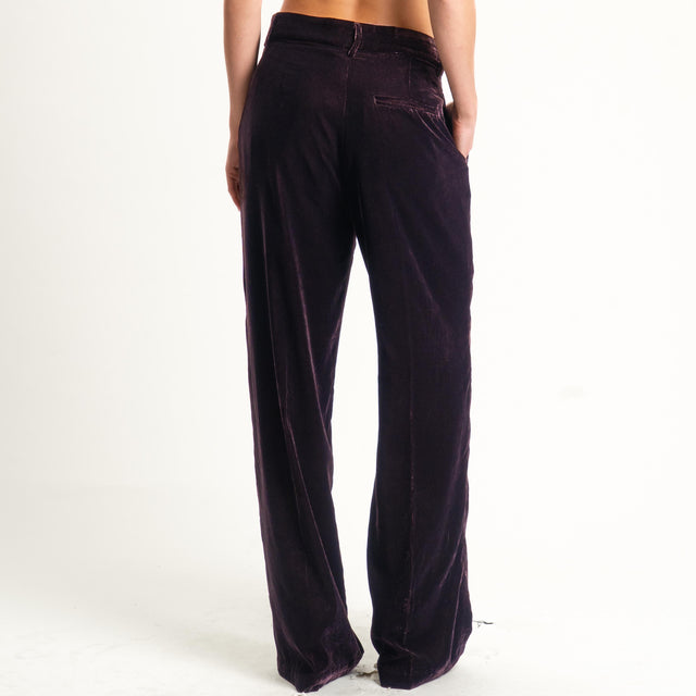 Wu'side-Pantalone velluto - marrone