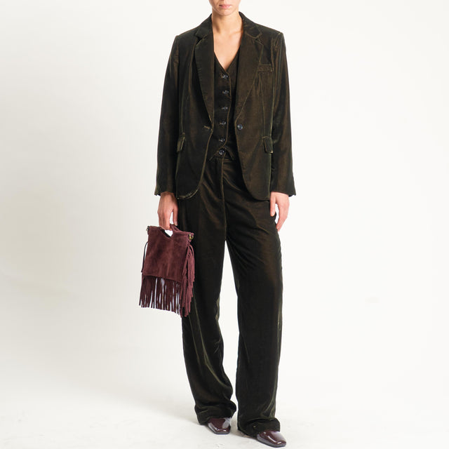 Wu'side-Pantalone velluto - verde