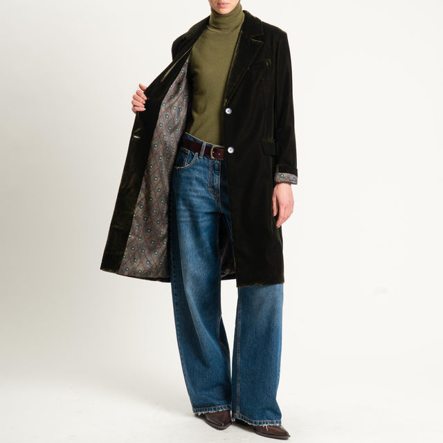 Wu'side-Cappotto in velluto - VERDE