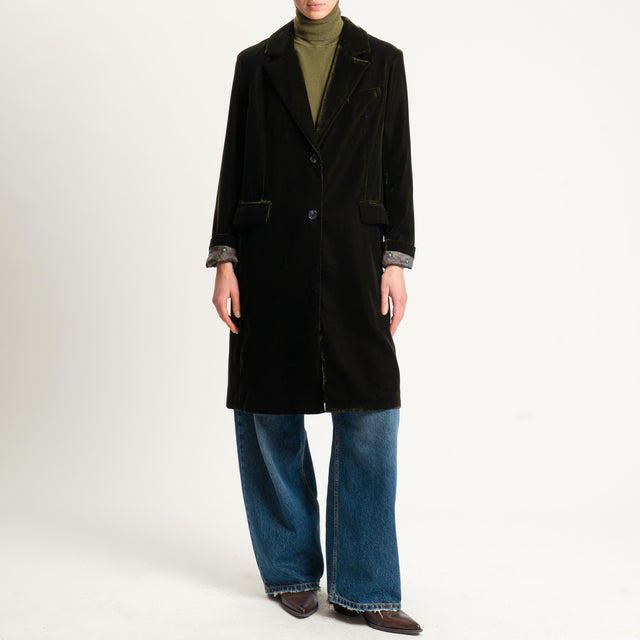Wu'side-Cappotto in velluto - VERDE
