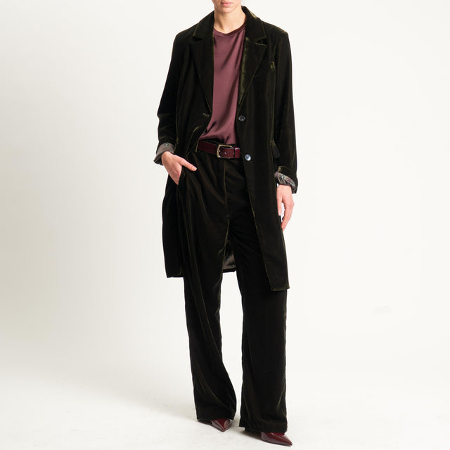 Wu'side-Cappotto in velluto - VERDE