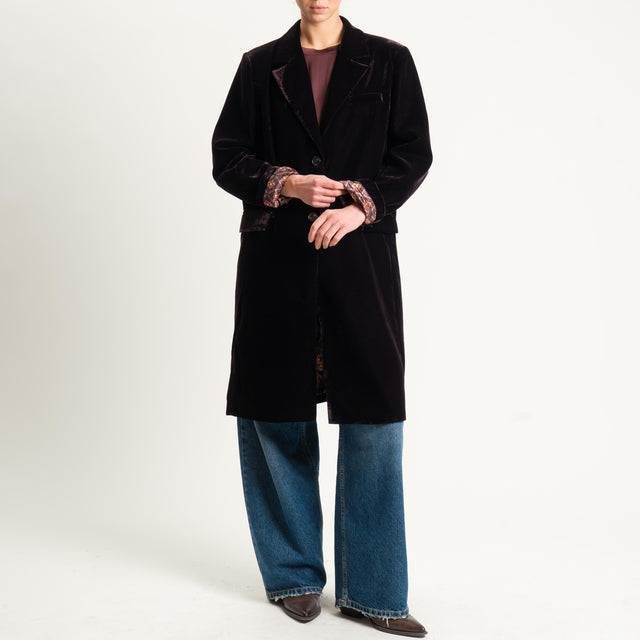 Wu'side-Cappotto in velluto - marrone
