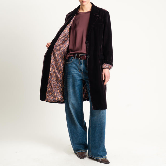 Wu'side-Cappotto in velluto - marrone