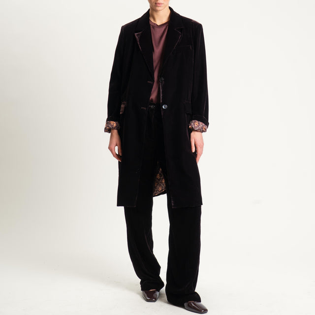 Wu'side-Cappotto in velluto - marrone