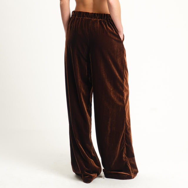 Wu'side-Pantalone velluto elastico dietro - ruggine