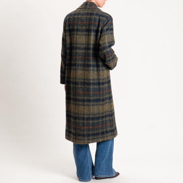 Wu'side-Cappotto check lana cotta - militare/verde bottiglia