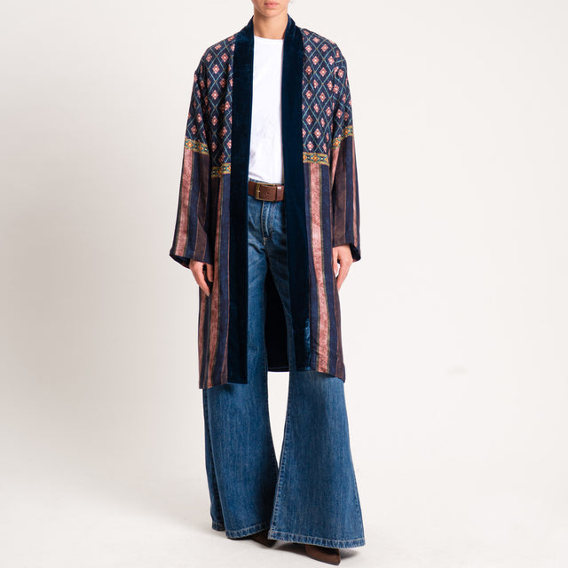 Wu'side-Kimono fantasia - blu/moro/ruggine