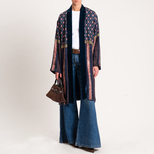 Wu'side-Kimono fantasia - blu/moro/ruggine