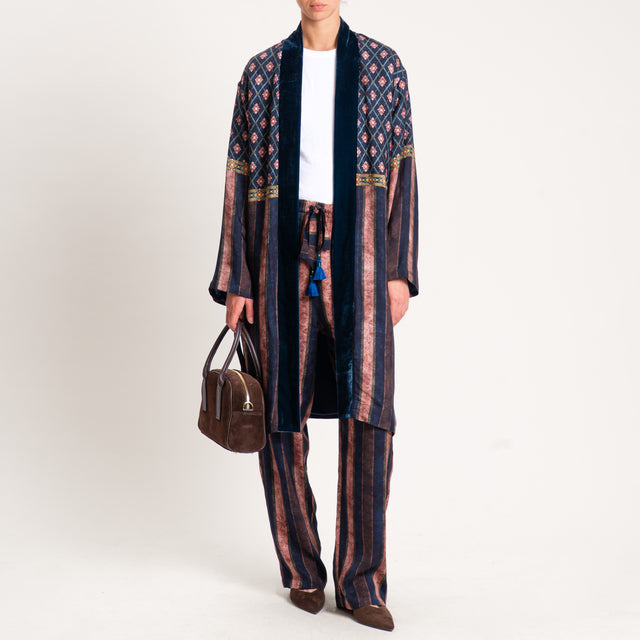 Wu'side-Kimono fantasia - blu/moro/ruggine