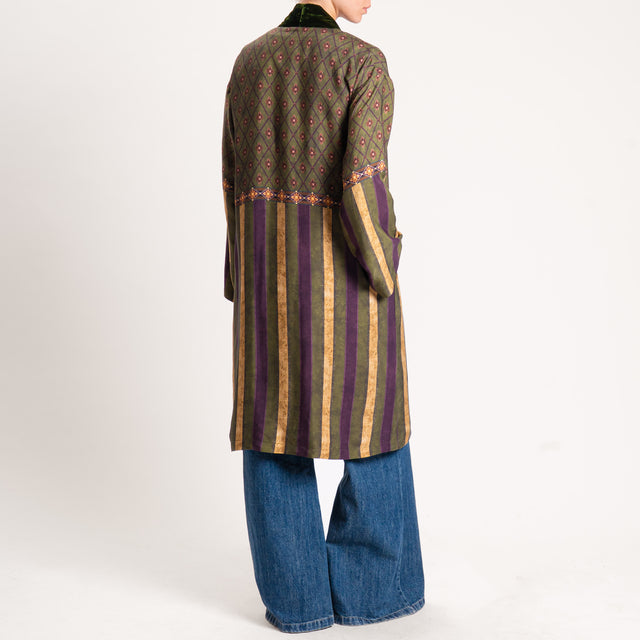 Wu'side-Kimono fantasia - verde/senape/prugna