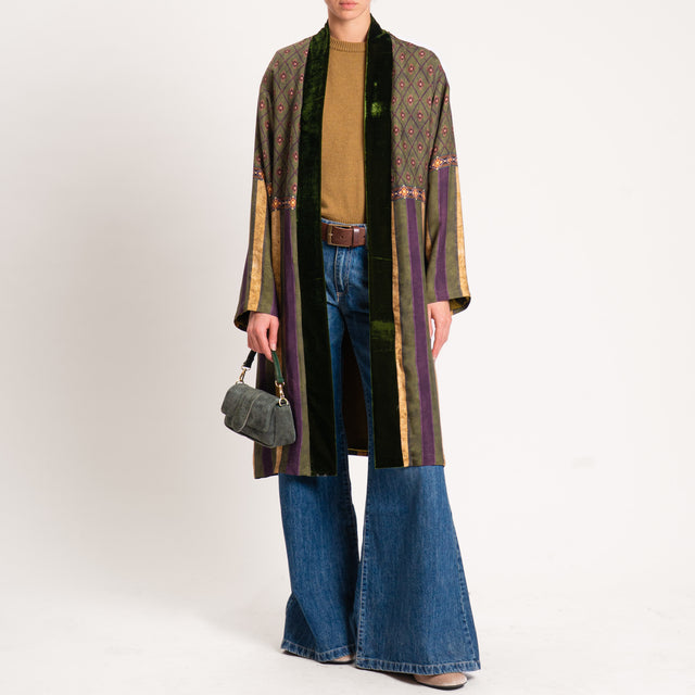 Wu'side-Kimono fantasia - verde/senape/prugna
