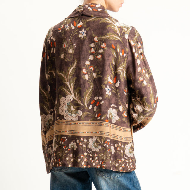 Wu'side-Kimono corto fantasia floreale - floreale moro/coccio/sand