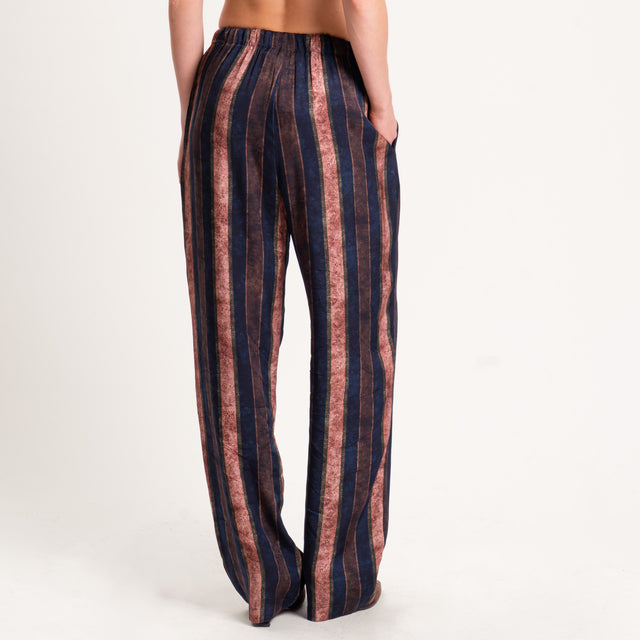 Wu'side-Pantalone fantasia elastico in vita - blu/moro/ruggine