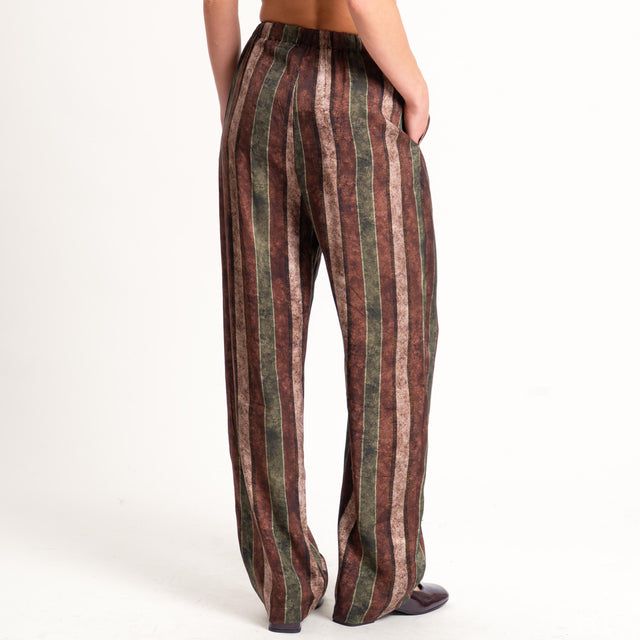 Wu'side-Pantalone fantasia elastico in vita - moro/verde/sand