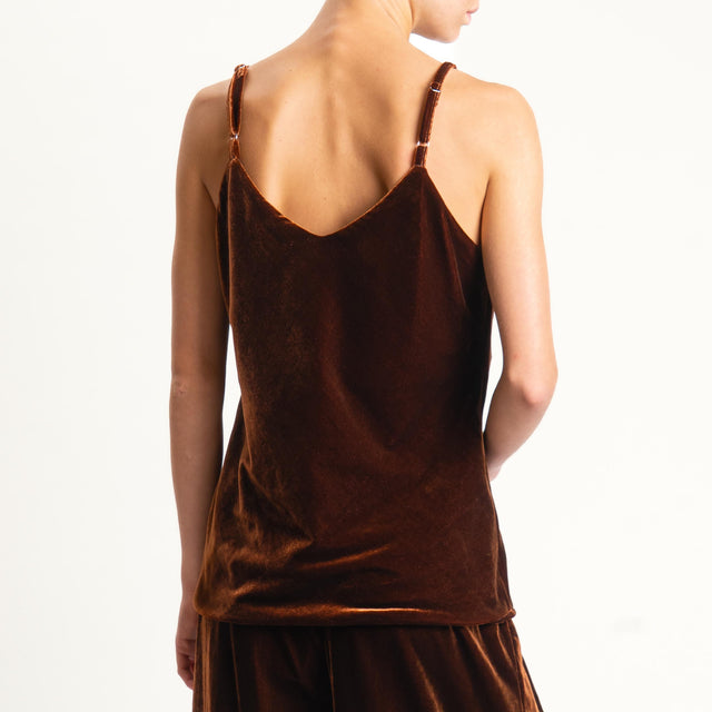 Wu'side-Top velluto con fodera fantasia - ruggine