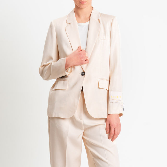 Wu'side-Giacca misto lino un bottone - avorio