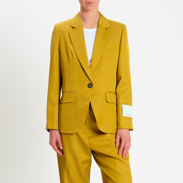 Wu'side-Giacca misto tencel un bottone - Senape