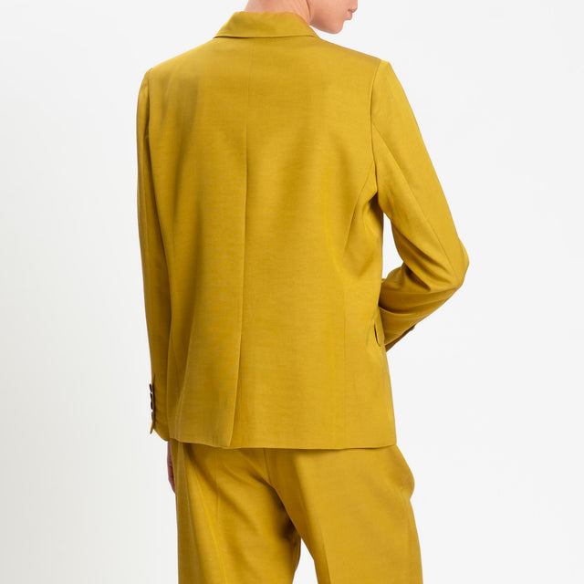 Wu'side-Giacca misto tencel un bottone - Senape