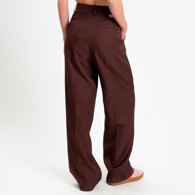 Wu'side-Pantalone misto tencel - marsala