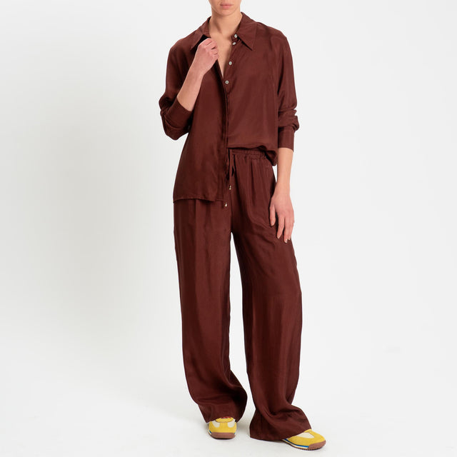Wu'side-Camicia in viscosa - marsala
