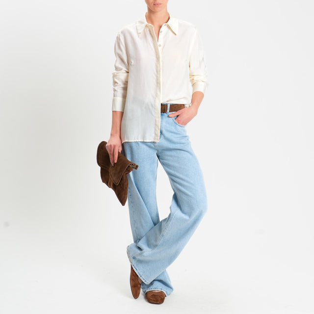 Wu'side-Camicia in viscosa - avorio
