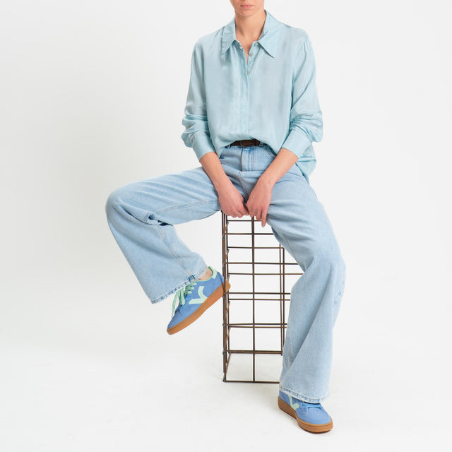 Wu'side-Camicia in viscosa - cielo