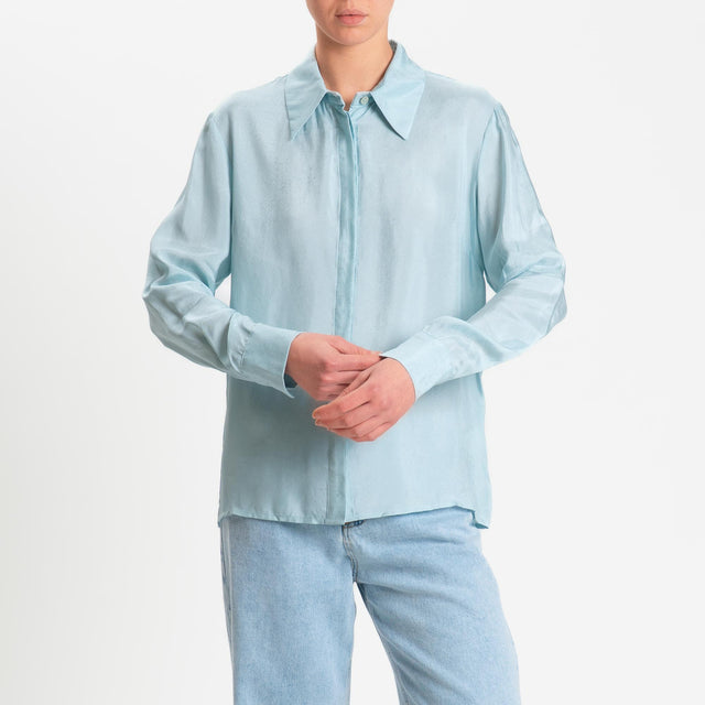 Wu'side-Camicia in viscosa - cielo