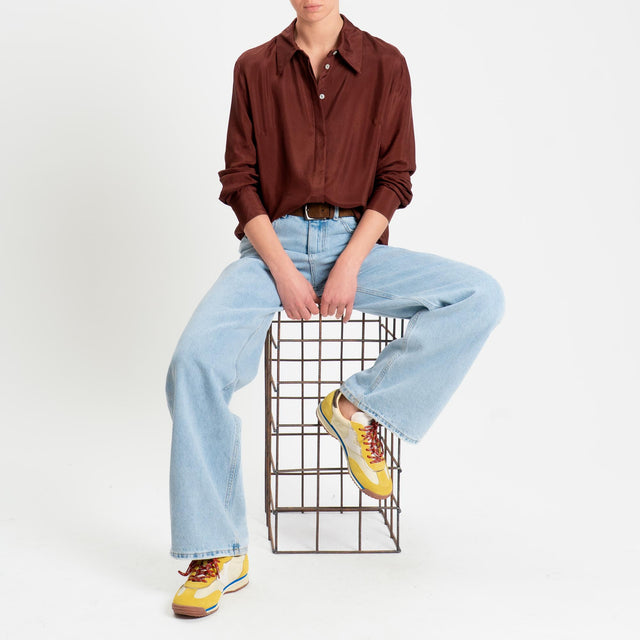 Wu'side-Camicia in viscosa - marsala