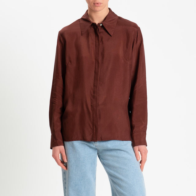Wu'side-Camicia in viscosa - marsala