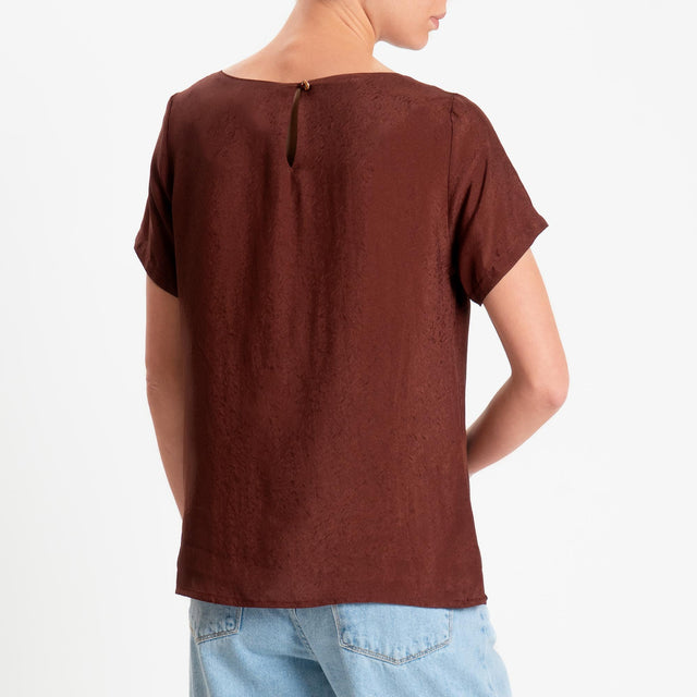 Wu'side-Blusa mezza manica in viscosa - marsala