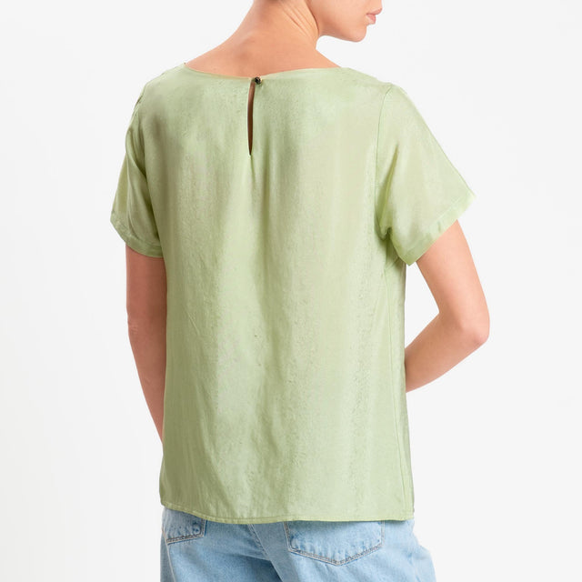Wu'side-Blusa mezza manica in viscosa - salvia