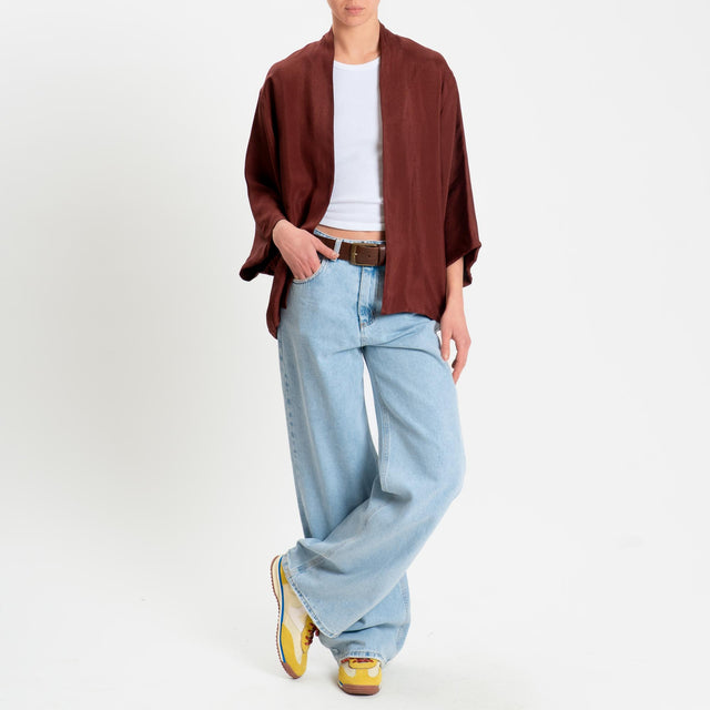 Wu'side-Kimono in viscosa - marsala