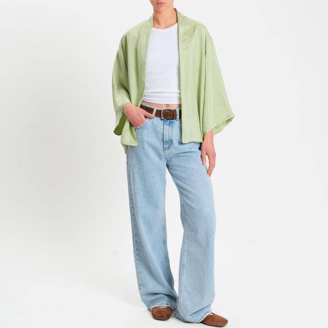 Wu'side-Kimono in viscosa - salvia