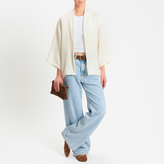 Wu'side-Kimono in viscosa - avorio