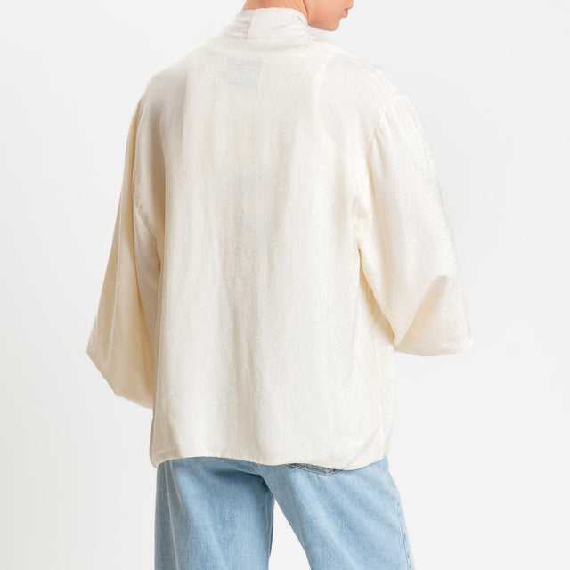 Wu'side-Kimono in viscosa - avorio